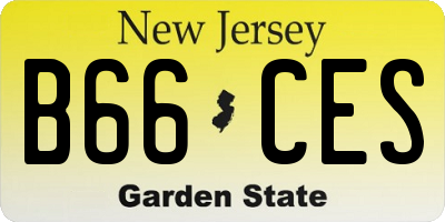 NJ license plate B66CES