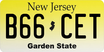 NJ license plate B66CET