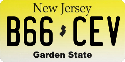 NJ license plate B66CEV