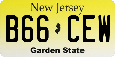 NJ license plate B66CEW