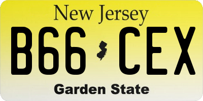 NJ license plate B66CEX