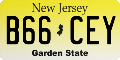 NJ license plate B66CEY