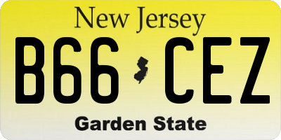 NJ license plate B66CEZ