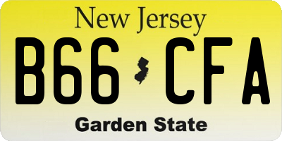 NJ license plate B66CFA