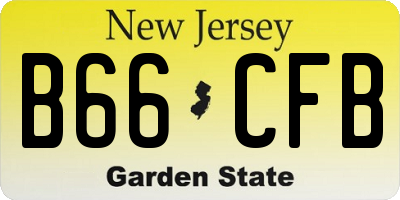 NJ license plate B66CFB