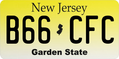 NJ license plate B66CFC