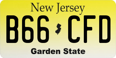 NJ license plate B66CFD