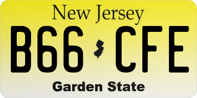 NJ license plate B66CFE