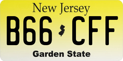 NJ license plate B66CFF