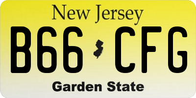 NJ license plate B66CFG