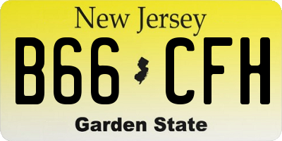NJ license plate B66CFH