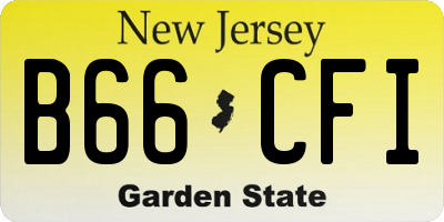 NJ license plate B66CFI