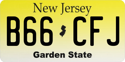 NJ license plate B66CFJ
