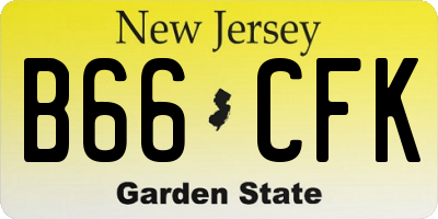 NJ license plate B66CFK