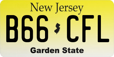 NJ license plate B66CFL