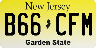 NJ license plate B66CFM