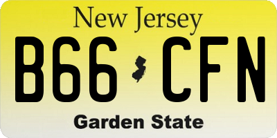 NJ license plate B66CFN