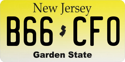 NJ license plate B66CFO