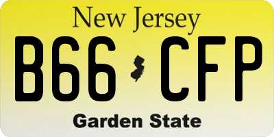 NJ license plate B66CFP