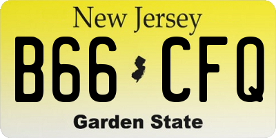NJ license plate B66CFQ