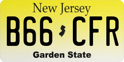 NJ license plate B66CFR