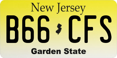 NJ license plate B66CFS