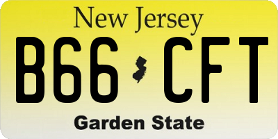 NJ license plate B66CFT
