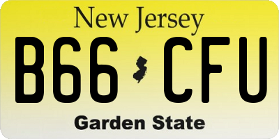 NJ license plate B66CFU