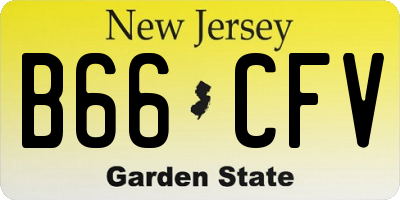 NJ license plate B66CFV