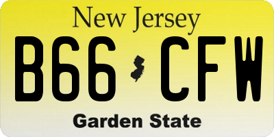 NJ license plate B66CFW