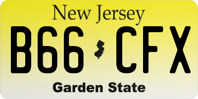 NJ license plate B66CFX