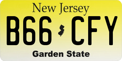 NJ license plate B66CFY