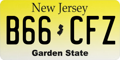 NJ license plate B66CFZ