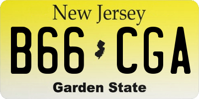 NJ license plate B66CGA
