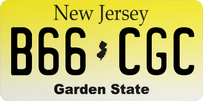 NJ license plate B66CGC