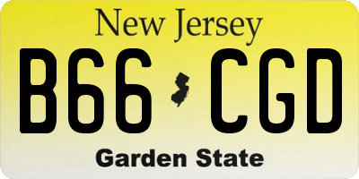 NJ license plate B66CGD