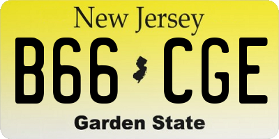 NJ license plate B66CGE
