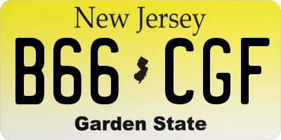 NJ license plate B66CGF