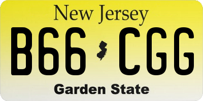 NJ license plate B66CGG