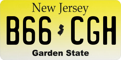 NJ license plate B66CGH