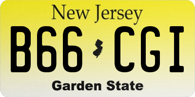 NJ license plate B66CGI