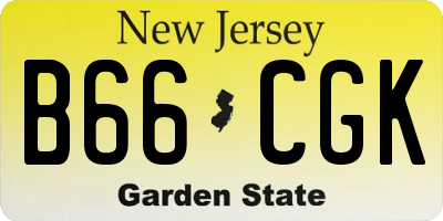 NJ license plate B66CGK