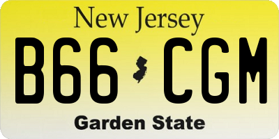 NJ license plate B66CGM
