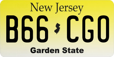 NJ license plate B66CGO