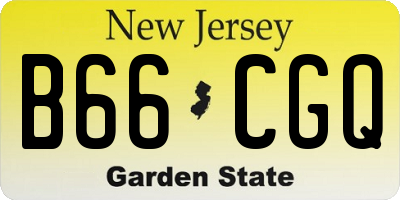 NJ license plate B66CGQ