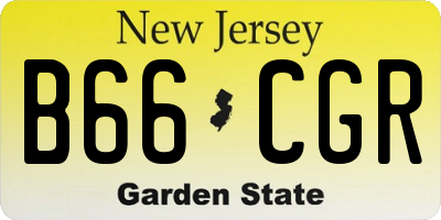 NJ license plate B66CGR