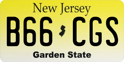 NJ license plate B66CGS