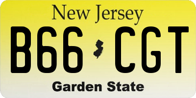 NJ license plate B66CGT