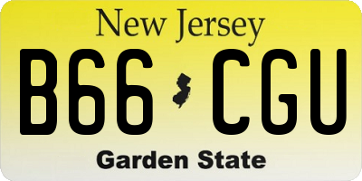NJ license plate B66CGU