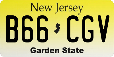 NJ license plate B66CGV